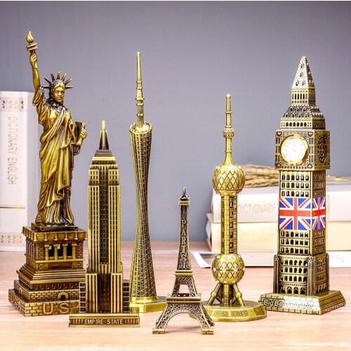 World Famous Tower Landmark Building Metal Model of Big Ben Birthday Gift Ornaments Home Decoration Accessories Statue