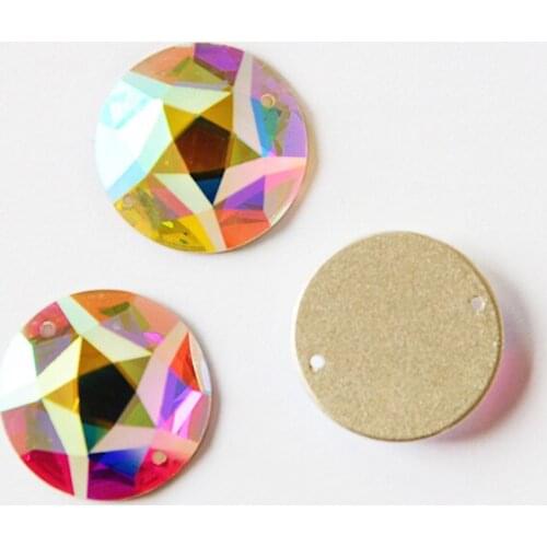 YANRUO 2016MTH Round Mirror Small Pack Crystal AB DIY Crystal Stones And Crystals Applique On Clothes Sewn Strass For Dress