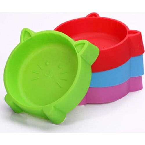 New 1Pc Cat Shape Pet Dog Bowl Plastic Travel Cat Dog Bowls Feeding Feeder Water Bowl for Pet Dog Cat Puppy Food Bowl Water Dish