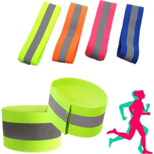 1pc Reflective Safety Wristband Luminous Wrist Brace Outdoor Sports Night Running Cycling Hiking Warning Lighting Wrist Band