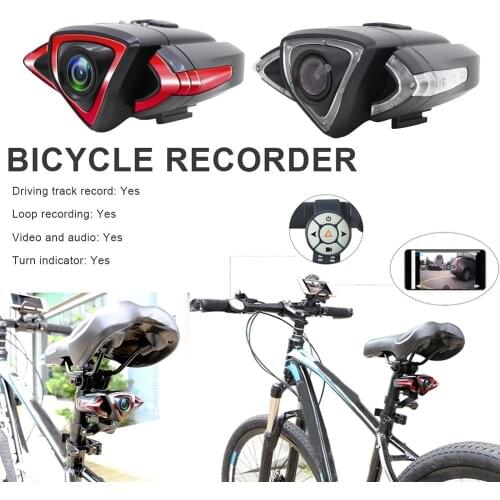1080p Bicycle Camera with WiFi GPS Bike Speedometer Outdoor Motorcycle HD Riding DVR Turn Signal Warning Light Speed Stopwatch