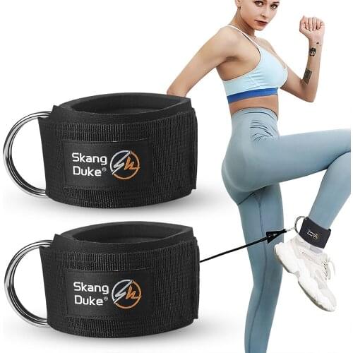 2pcs Sport Ankle Straps Chewing Gum Campaign Fitness Ankle Support Padded D-ring Gym Workouts Cable Machines Leg Exercises