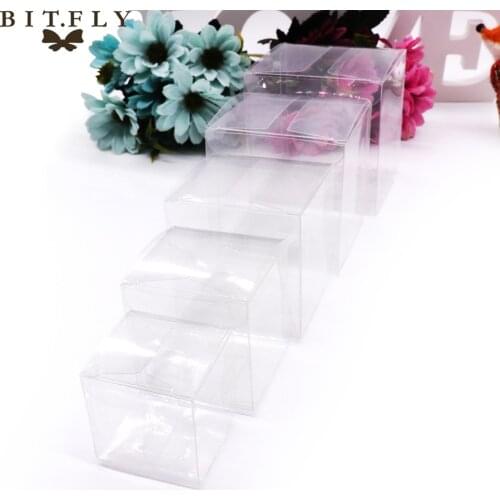 5*5*5 CM Clear Transparent Candy Box Gifts Birthday Wedding Favor Holder Chocolate Candy package Event Sweet Candy Bags jewelry