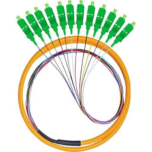 Free Shipping 12 Strand 9/125 Fiber Optic Pigtail SC/APC Single Mode,12 fiber pigtail Buy more and save more