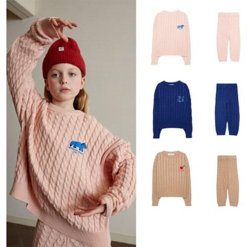 Kids Girls Sweaters Weekendhouse Children Fashion Clothes Loose Type Jumpers Brand Design Boys Knit Tops Pants Winter Sweater