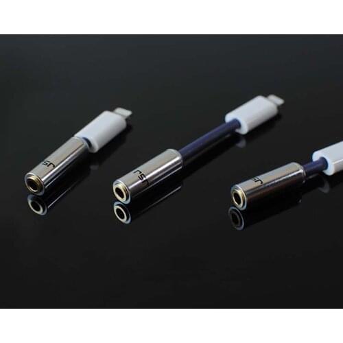 HiFi 6N OCC Silver-plated Adapter For iPhone 7 8 XS 11 AUX Converter For Lightning To 3.5mm 4.4mm 2.5mm Headphone Earphone Jack