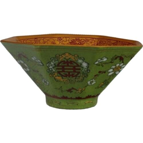 Chinese old porcelain Pastel glaze dragon flower Map Chinese food bowl