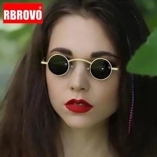 RBROVO Small Round Sunglasses Women Designer Sunglasses Women 2021 High Quality Retro Sunglasses Mirror Oculos De Sol Feminino