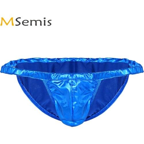 Mens Shiny Metallic Rubber Latex Tangas Sexy Jockstraps Bikini Briefs Underwear Erotic Wetlook Gay Thong Lingerie Sissy Panties