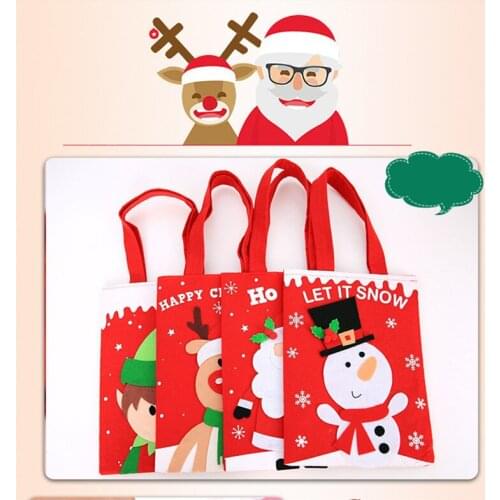 2020 New Christmas Decorations Eve Cartoon Childrens Gift Bag Portable Candy Bag Apple Gift Bag Festive Atmosphere