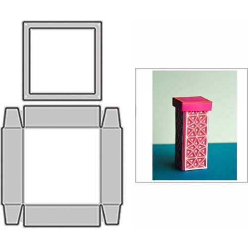 New 2021 Square Box Cover Lid Shape Metal Cutting Dies for DIY Scrapbooking and Card Making Decorative Embossing Craft No Stamps