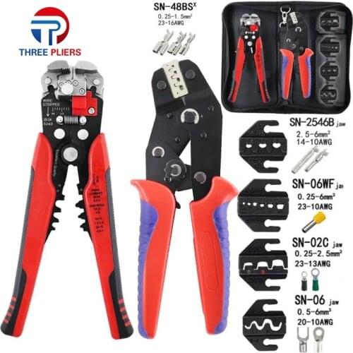 Crimping Pliers SN-48BSX quick jaw replacement for tab 2.8 4.8 6.3/tube/Photovoltaic/insuated Terminals Electrical Clamp Tools