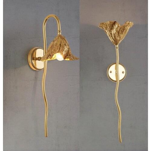 Postmodern Creative LED Wall Lamp Personality Lotus Leaf Bedroom Aisle Light Nordic Hotel Hall living room Background Wall Light