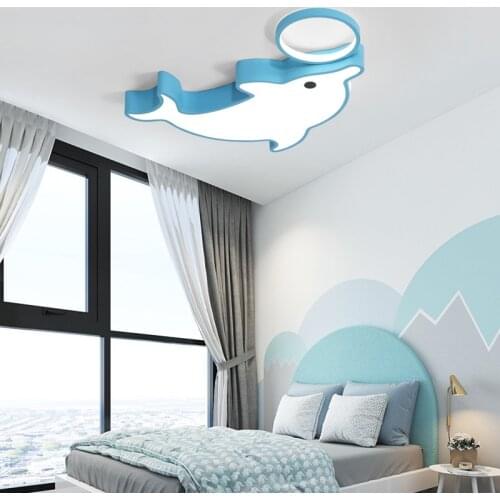 Nolvelty Dolphine Kids Bedroom Ceiling Light Fixtures Lighting Ceiling Lamp For Child Childrens Room Baby Room Led Light Lamp
