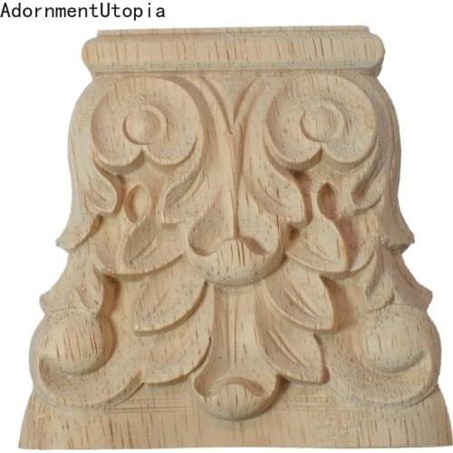Carved Wooden Corbel Bracket Classic Rubber Applique Retro Furniture Craft Decor Wood Figurines Miniatures Ornaments Statues