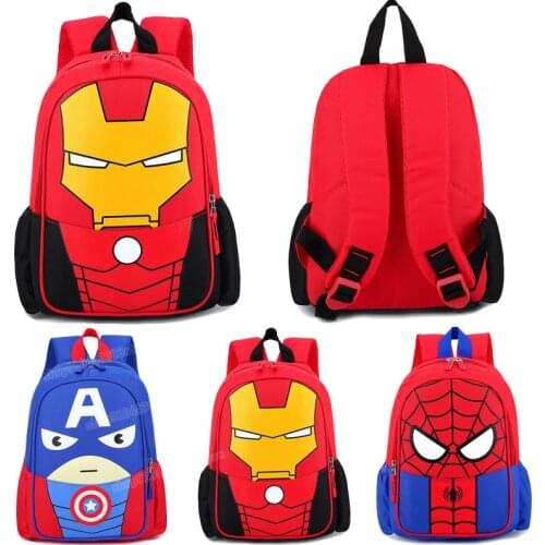 Marvel Backpacks Cartoon Cute Children Bookbag Kindergarten School Bag Boy Spiderman Iron Man New Fashion Shoulders Bags for Kid