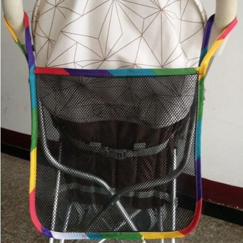 Infant Pram Pushchair Mesh Hanging Storage Bag Baby Trolley Bag Stroller Organizer Seat Pocket Carriage Bag Stroller Accessories
