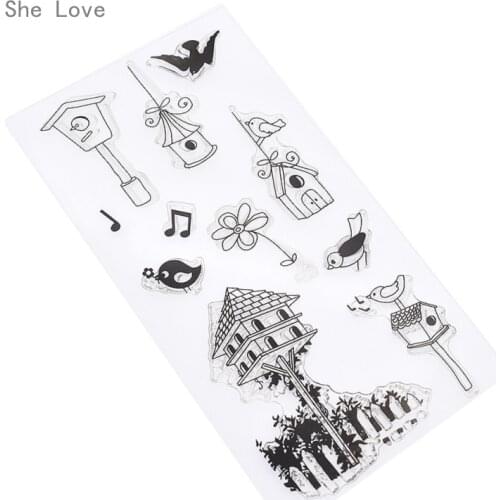 Chzimade Little Bird House Silicone Clear Stamp Transparent Rubber For Scrapbooking DIY Album Cards Making Decoration