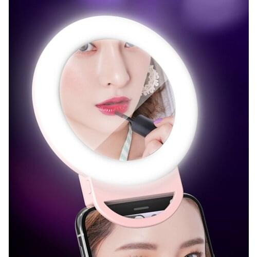 LED Selfie Light Phone Flash Light Dimmable Clip-on Mobile phone Selfie ring light video light Mirror for Makeup Selfie Lamp
