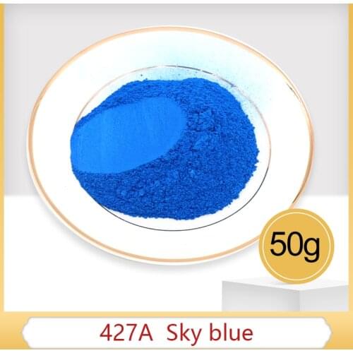 Type 427A 50g Sky Blue Pearl Powder Mineral Mica Powder Pigment for Dye Colorant Soap Automotive Art