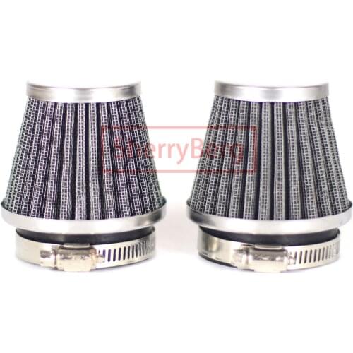 SherryBerg New 2 Pcs 54MM 55MM POWER FILTER (BLACK) AIR FILTER / Cleaner for Motorcycle Carburetor Carb Carburador carbuettor
