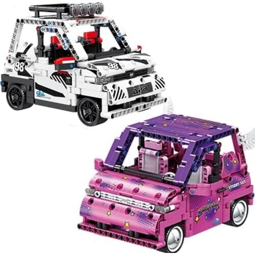 High-tech series Pull Back Racing Car Model Building Blocks High-Tech Mini Vehicle Bricks Modle DIY Toys For Kid Birthday Gifts