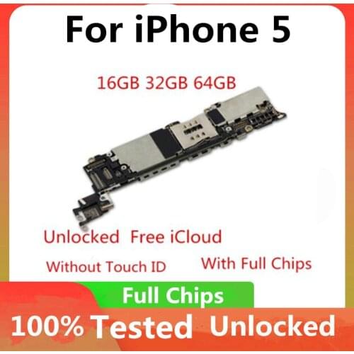Original Unlocked for iPhone 5 5G Motherboard IOS Installed ,for iPhone 5 Logic Board With Full Chips,16gb / 32gb / 64gb