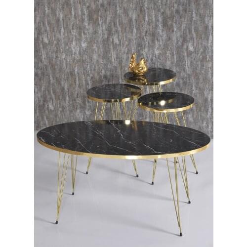 Coffee table Zigon Coffee Table And Coffee Table in the Middle Ellipse Set Gold Bendir Tel