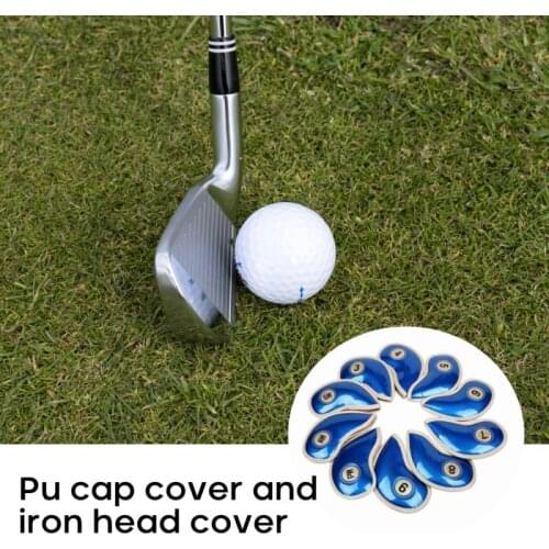 10Pcs/set Durable Golf Head Cover Set Iron Head Covers Club Water-resistant PU Leather Fit For Titleist Callaway Club Heads