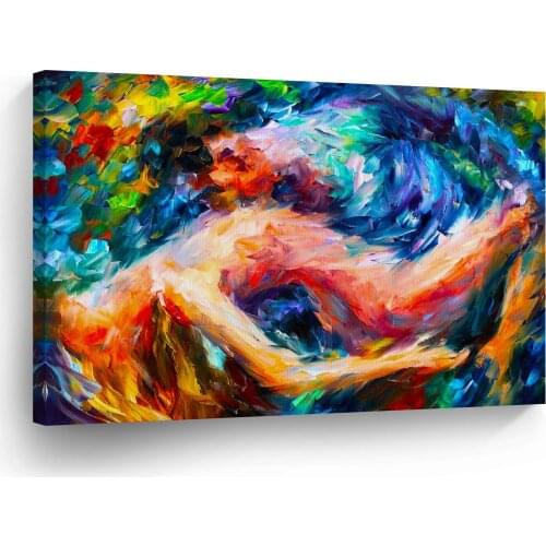 100%Handmade Oil Painting Vintage Kissing Couple Naked Nude Canvas Oil Painting Wall Art