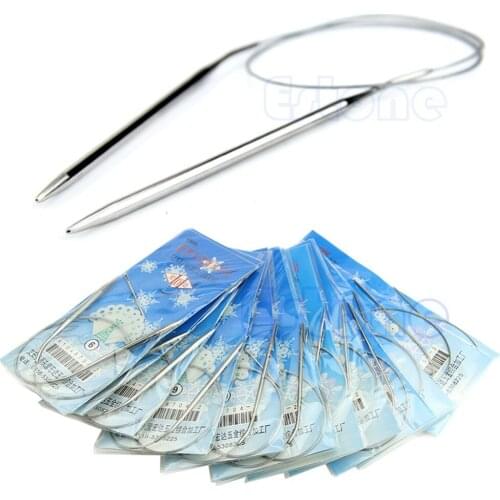 13 Sizes Durable Stainless Steel Circular Knitting Needles Crochet Knit Hook