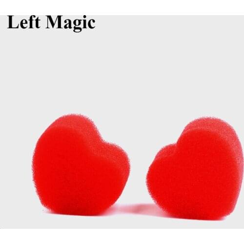 2 pcs/ set Sponge Hearts Close Up Magic Tricks Classic love magic Magic props Set E3153