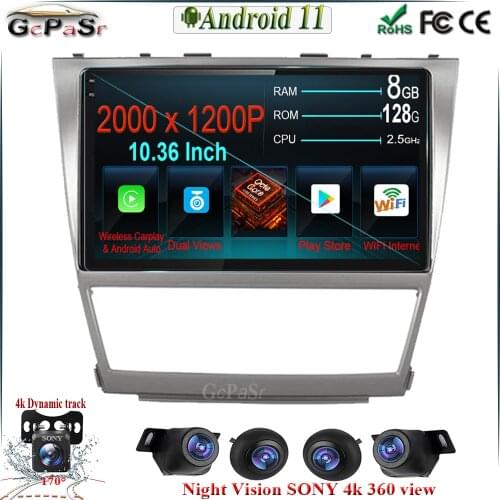 CARPLAY 9'' Android 11 autoradio Carplay for Toyota camry 6 40 50 2006-2011 multimedia video player car navigation GPS No 2din