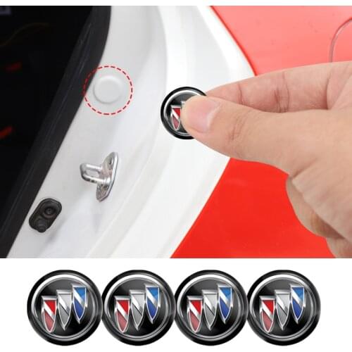 4Pcs PVC Car Logo Stickers Door Shock Soundproof Patch Accessories For Buick Regal Lacrosse Encore Avenir Excelle Cascada