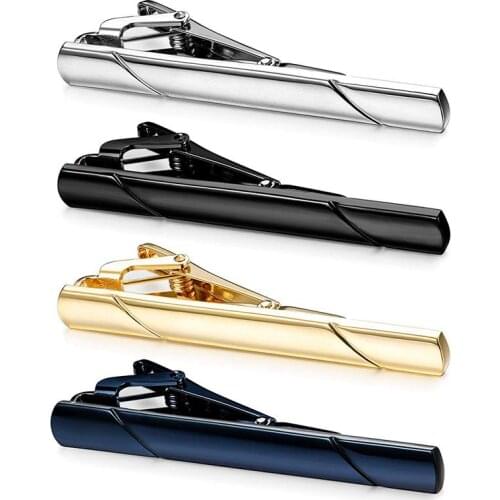 4Pcs Tie Clips for Men Tie Bar Clip Set for Regular Ties Necktie Wedding Business Clips