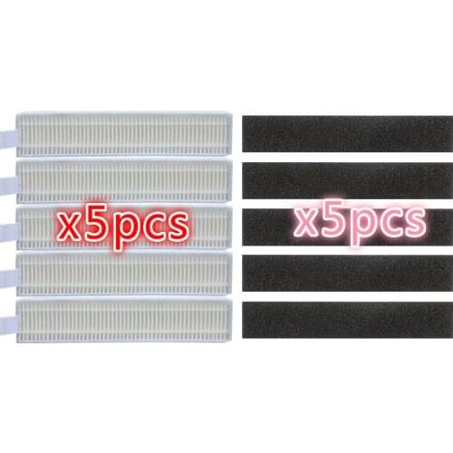 5x Hepa Filter + 5x Sponge Filter replacement for Ecovacs deebot Slim D36A TEK TCR-S DA611 Robot Vacuum Cleaner parts