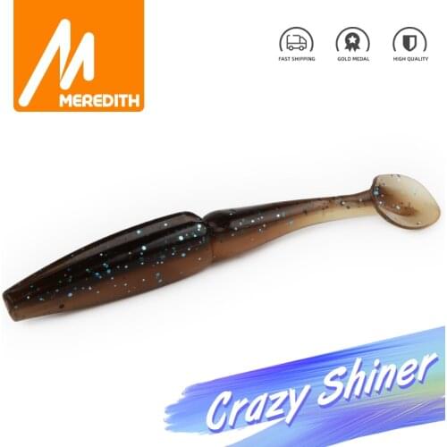 MEREDITH Crazy Shiner Shad 110mm 5pcs 10.5g Fishing Lures Jig Silicone Bait Carp Fishing Tackle Spinnerbait Soft Lures