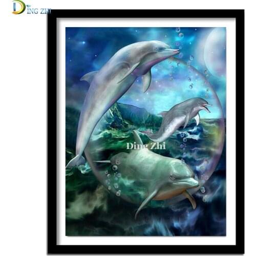 5D Diamond Embroidery New Arrivals Bubble Dolphin Pictures Rhinestones Diy Diamond Painting Full Square/Round Cross Stitch