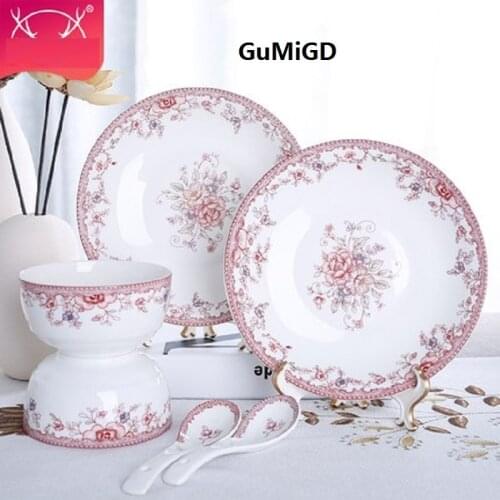 Christmas guci 6 pieces New bone china tableware Chinese simple household kitchen dishes ceramic bowls Korean bowl gift
