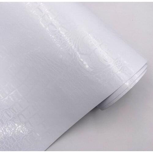 White Crocodile Leather Grain Texture Vinyl Car Wrap Sticker Decal Film Adhesive Sticker Interior Car Styling Covering Wrapping