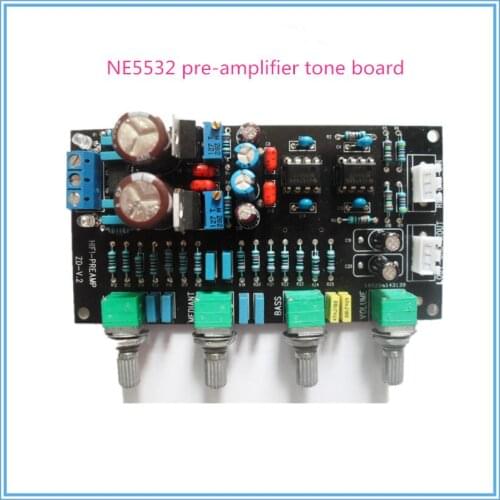 Free shipping 12-15V AC double HI-FI 2.0 channel NE5532 pre-amplifier tone board