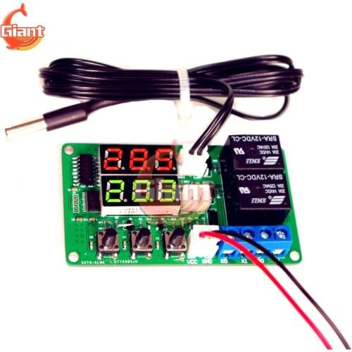 DC 12V Digital Temperature Controller Dual Relay Alarm Timing Control Heat Cool Timer Switch Themostat for Air Conditioner Car