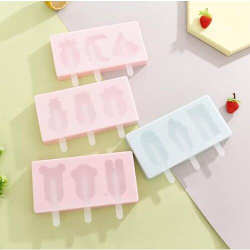 Diy Cute Homemade Popsicle Sticks Molds Silicone Ice Cream Mold Tree Fruits Bears Ice Tray Mold Great For Chocolate Milk Safe