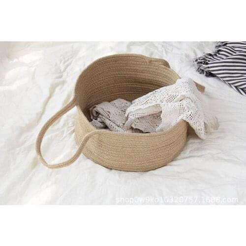 Jute Dirty Clothes Basket Storage Basket Nordic Knitting Window Storage Basket for Japanese Decoration