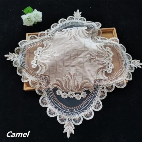 European Style Velvet Embroidered Square Coaster Food Coffee Cup Kitchen Table Mat Sports Car Key Luxury Pad Decorative Cloth