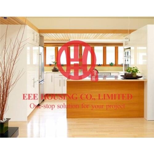 Customized modern lacquer kitchen cabinet with excellent design and quality MOQ is 1 set & sipping by sea