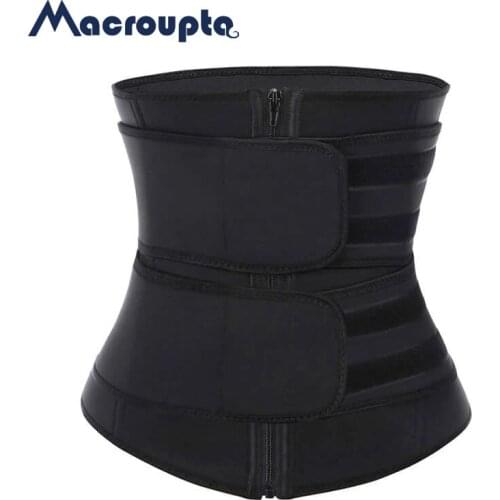 2021 New women Waist Trainer Fitness Sauna Sweat Neoprene Slimming Belt Girdle Shapewear Modeling Strap Zipper Body Shaper