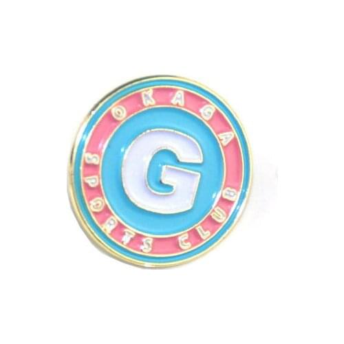 Round engraving letters and animal logo metal badges k200320