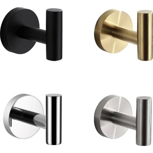 Brushed Gold/Mirror/Black/Brushed Stainless steel Bathroom Robe Hook Round Cloths Hooks Bath Hanger Hook