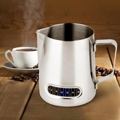 Milk Frothing Pitcher With Integrated Thermometer 20oz/600ml Stainless Steel Milk Coffee Barista Jug Pitcher Coffee Accessories